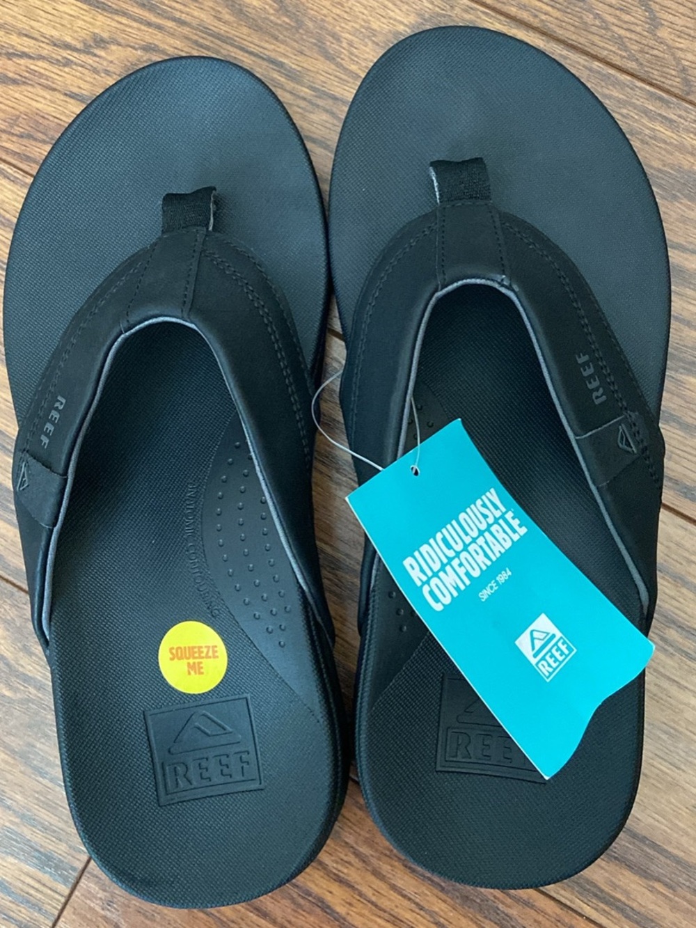 Reef Black and Grey Men's Cushion Spring Flip Flops
